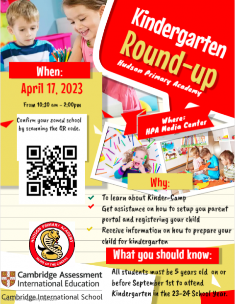 Kindergarten Roundup | Hudson Primary Academy